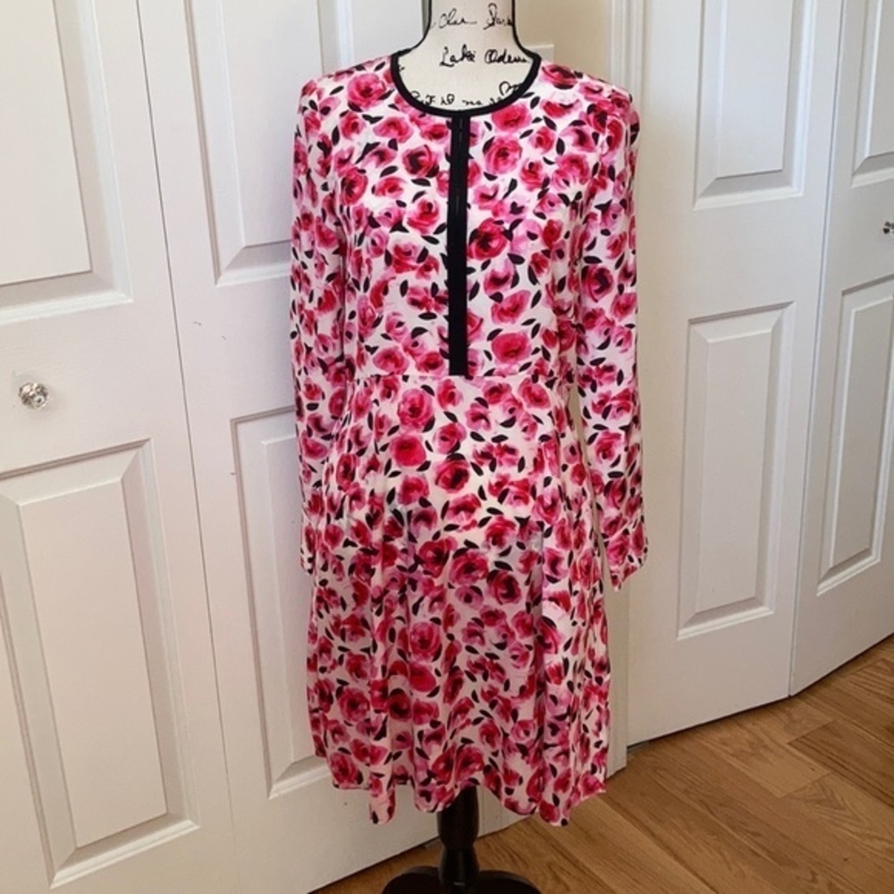 NWT Kate Spade Mini Rose Silk Dress 6 8 $348 - Picture 10 of 11